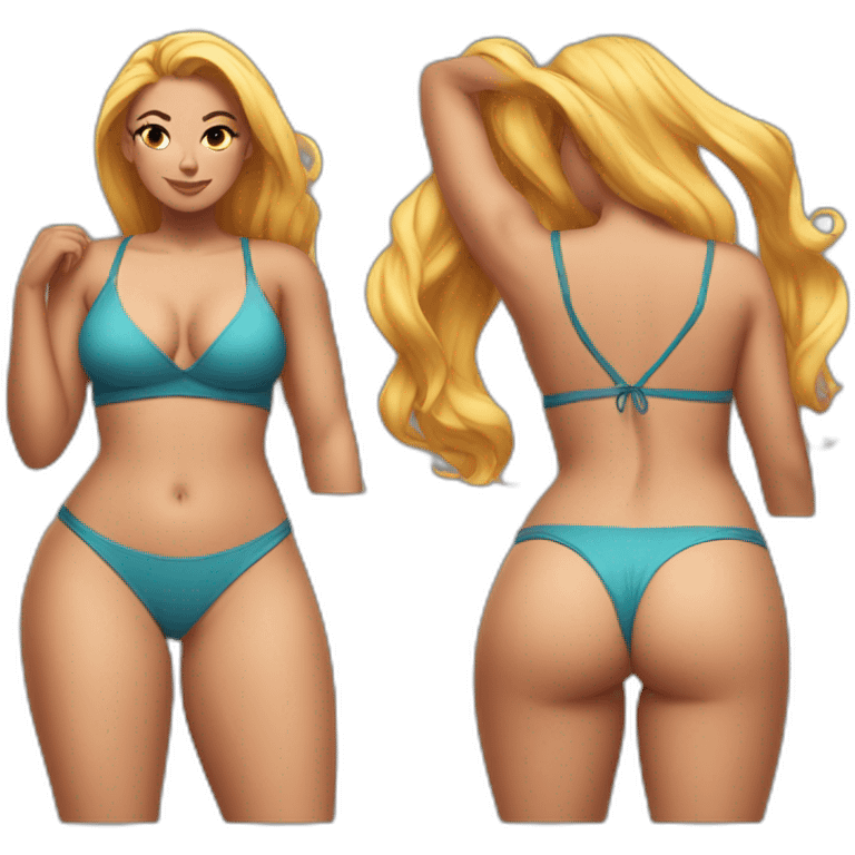 Slim-Thicc woman swimsuit posing (athletic build, perfect body, hourglass figure) emoji