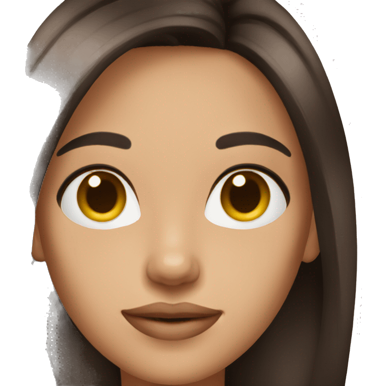 woman clear skin long dark brown hair emoji