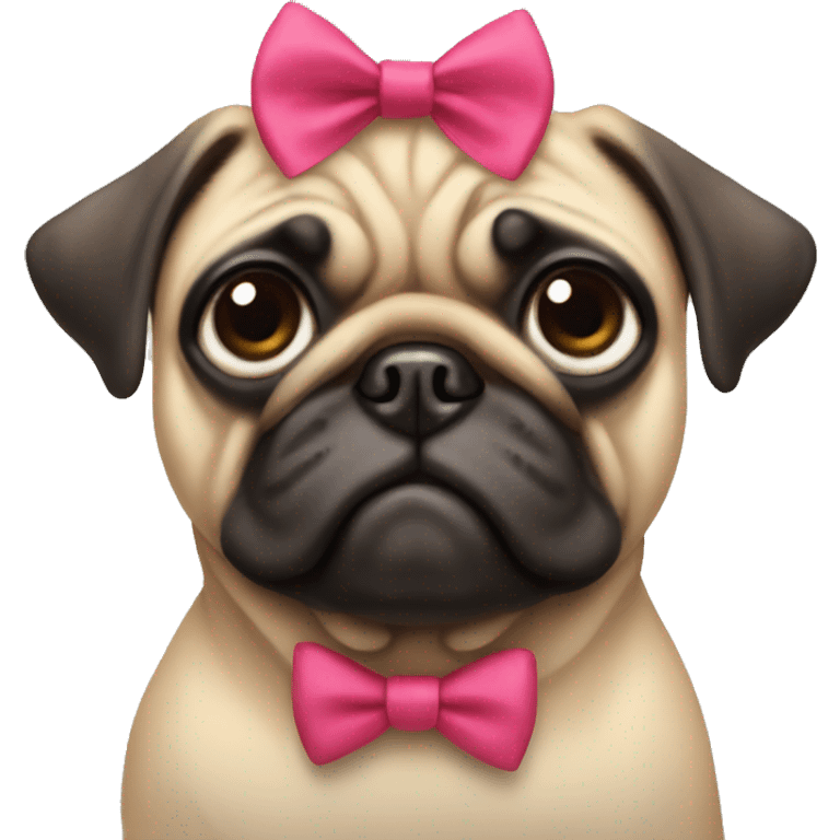 Pug with a bow on head emoji