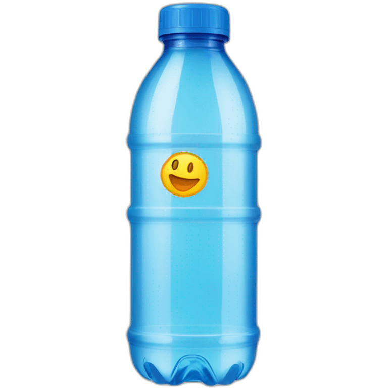 plastic water bottle with sticker emoji