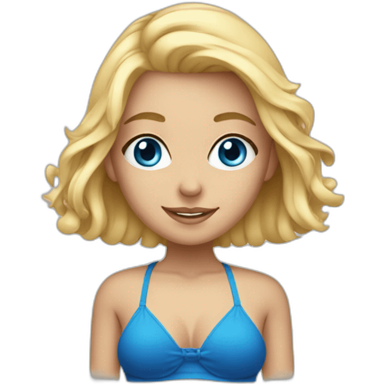 Blonde girl blue eyes wearing bikini emoji