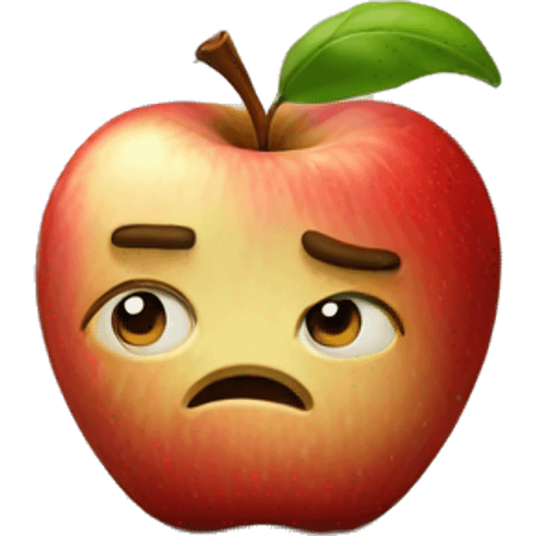 sad apple emoji