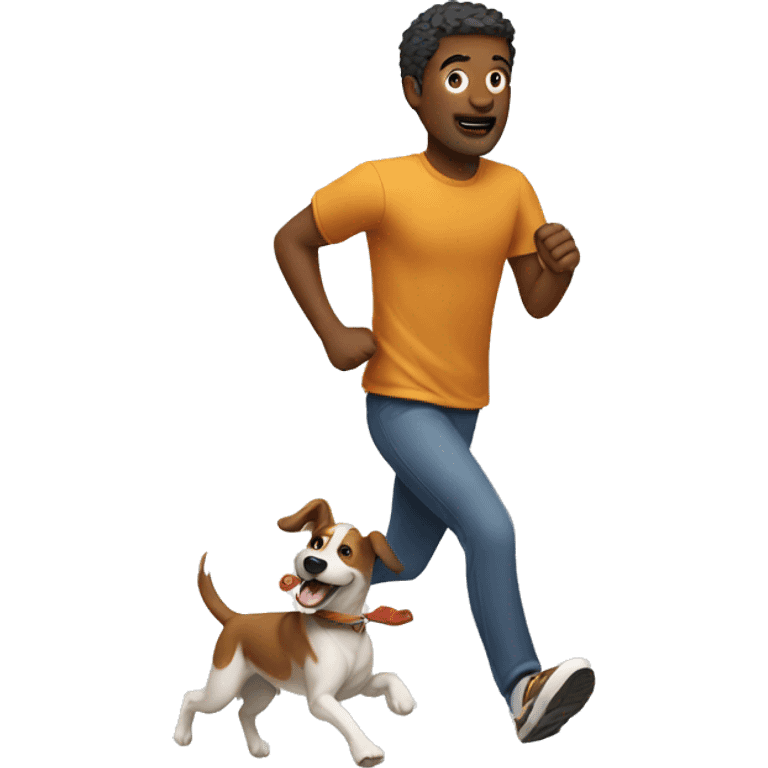 Man run with dog emoji