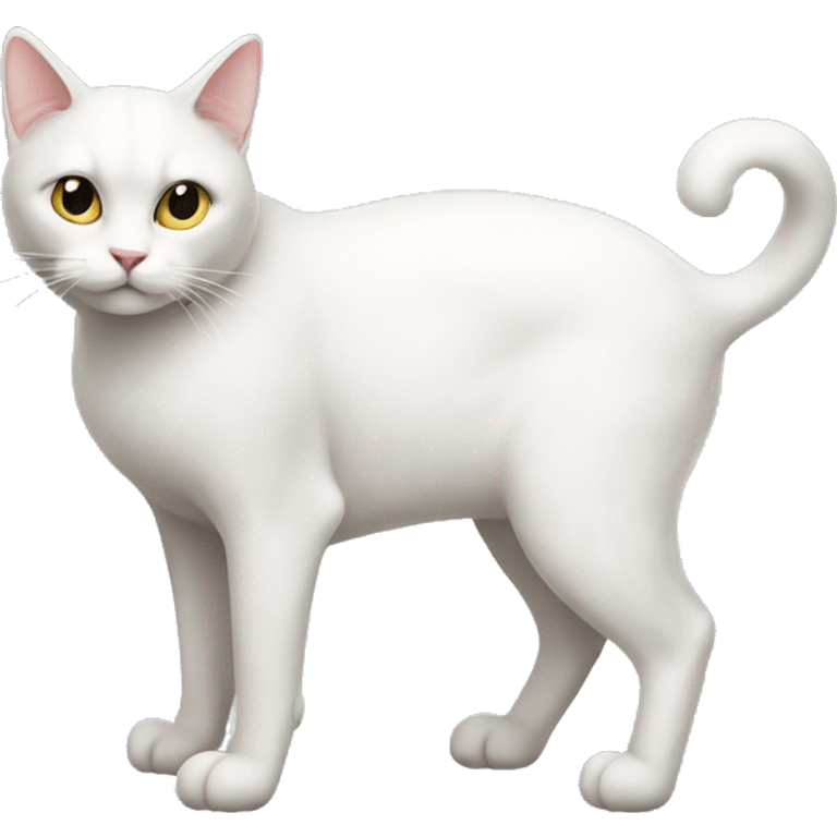 White cat full body side view  emoji