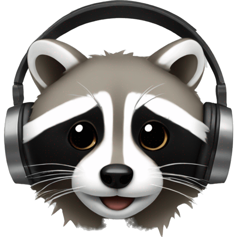 Raccoon with headphones emoji