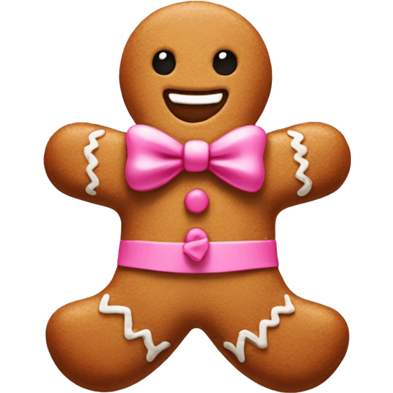 gingerbread man with a pink bow  emoji