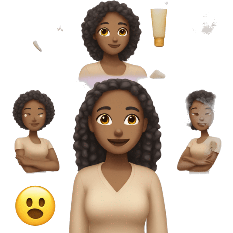 Light skinned girl doing self care emoji