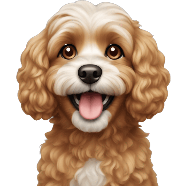 Cavapoo dog smiling  emoji