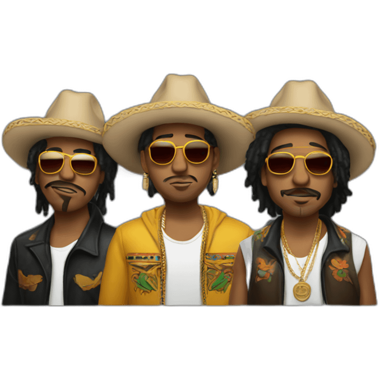 three amigos rappers in one emoji