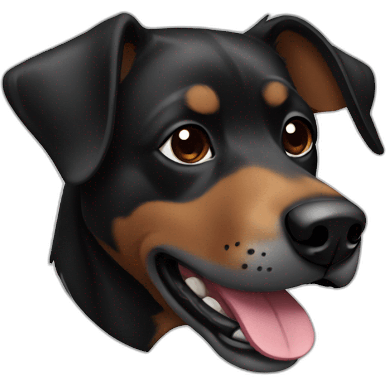 black and brown dog head emoji