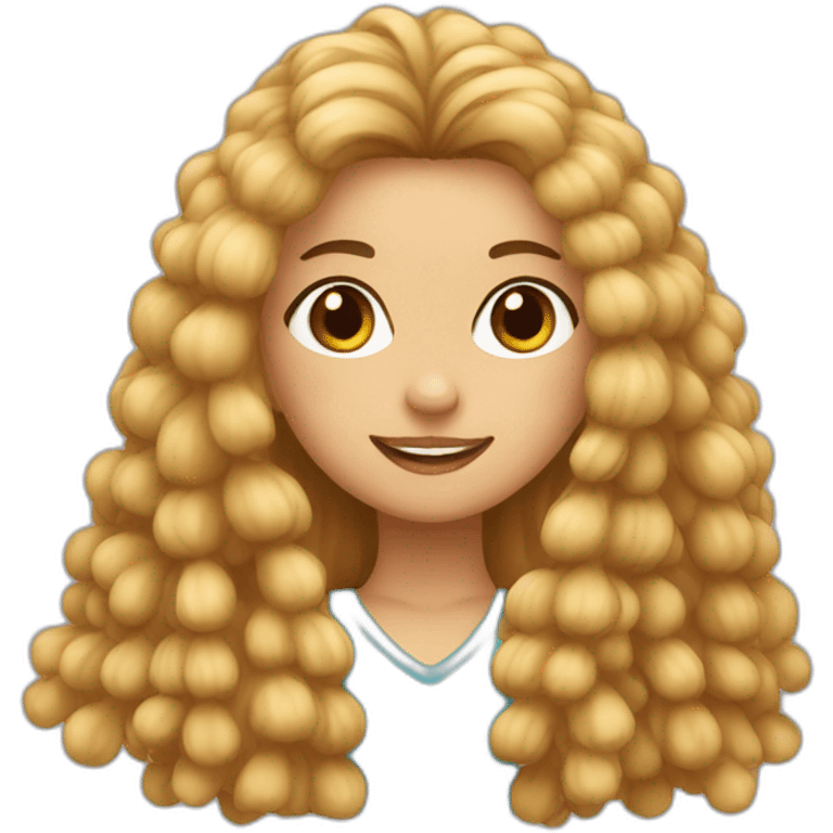 Pompon girl with long  hair emoji