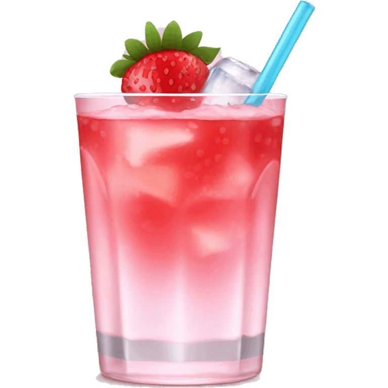 strawberry pink drink with ice emoji