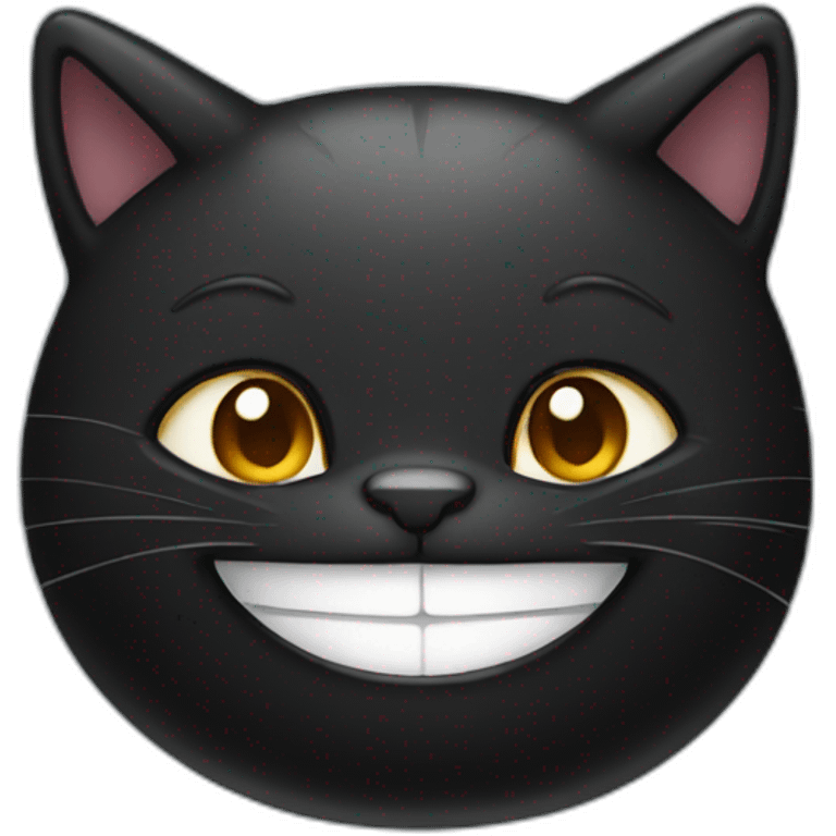 black fat cat smiling emoji