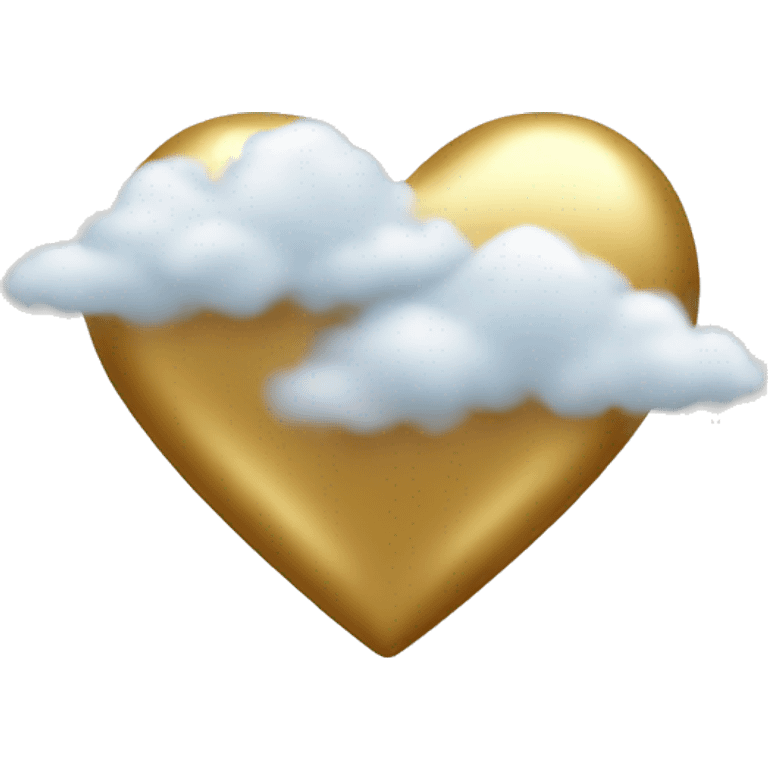 gold heart with clouds  emoji