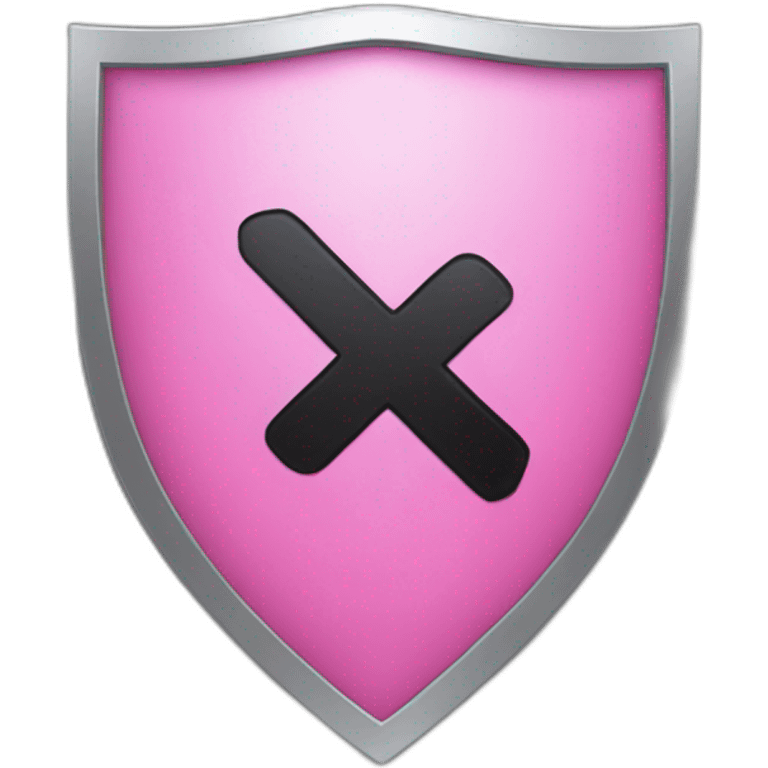 pink shield with black plus sign emoji