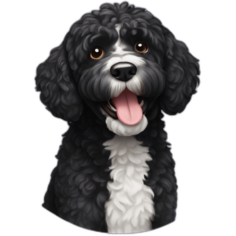 Portuguese water dog smiling emoji