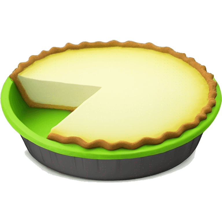 Realistic Key Lime Pie in Lime Green Pie Baking Pan. emoji