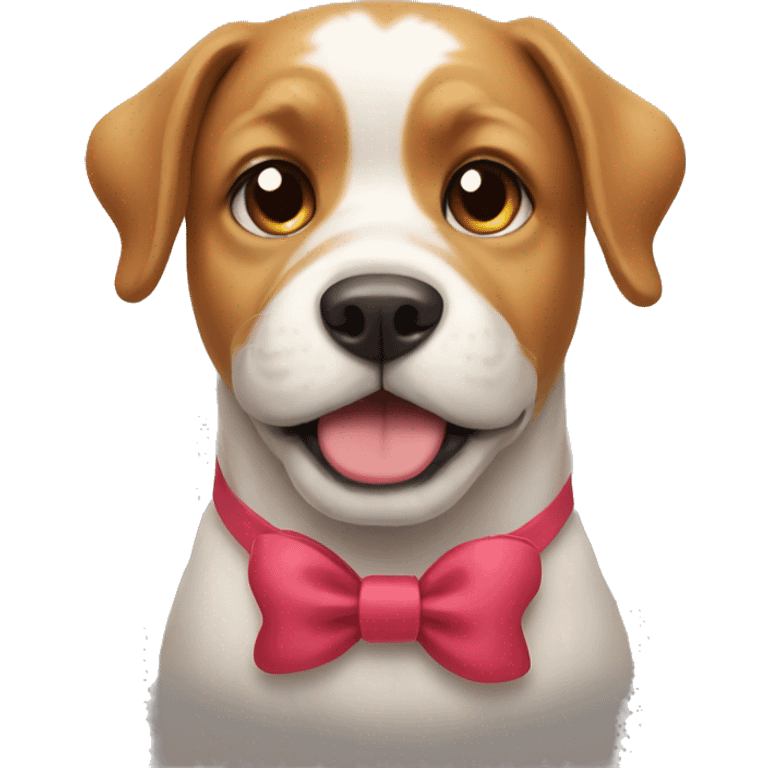 Dog wearing bow emoji