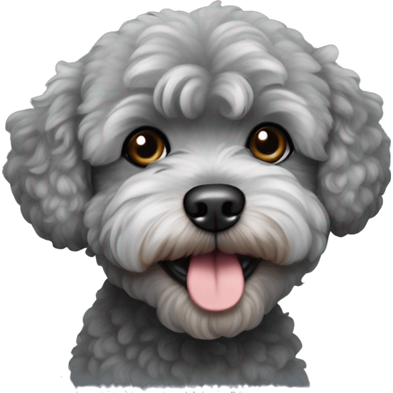 Dark gray maltipoo with light gray snout emoji