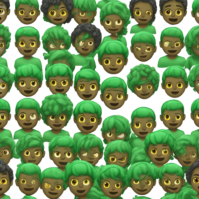 Black Man with green hair  emoji