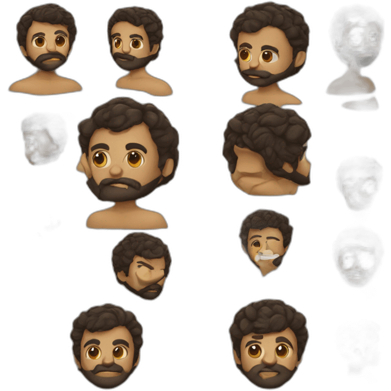 calvo con barba negra emoji