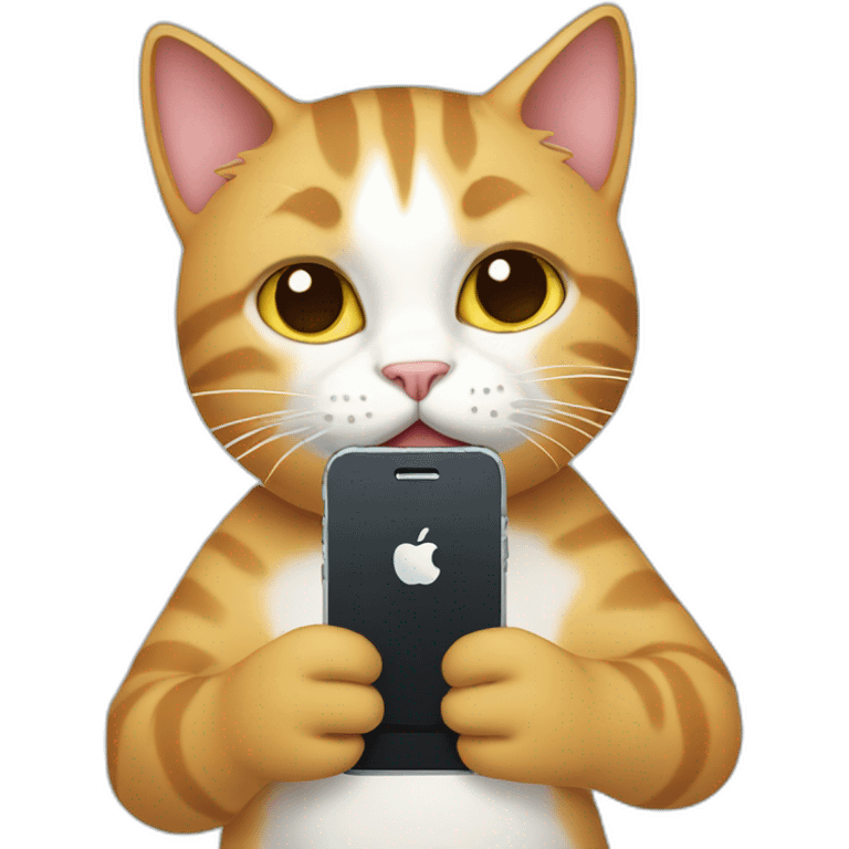 cat holding iphone emoji