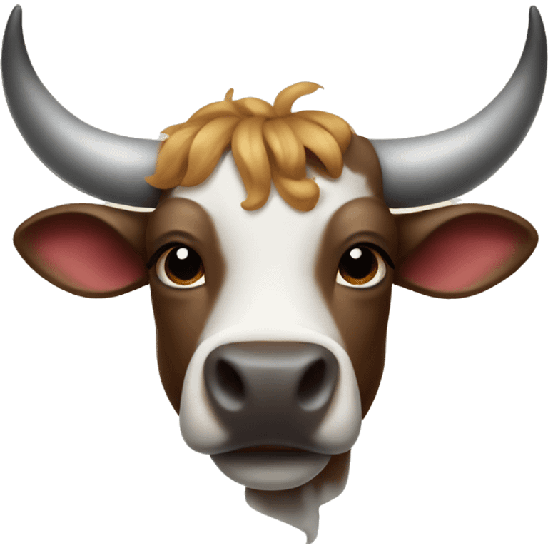 friendly bull with bandana and horns emoji