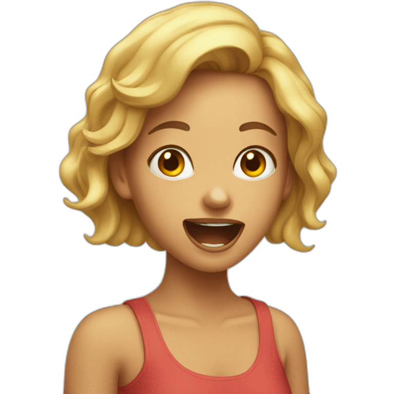 Girl with mouth open emoji