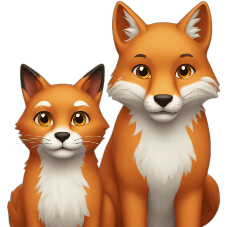 fox and cat emoji