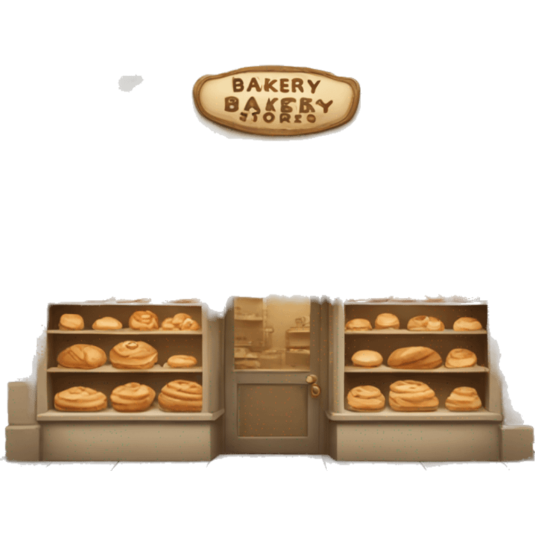 Beige vintage Bakery store  emoji