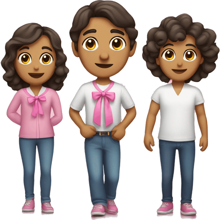 latino family with pink bows emoji