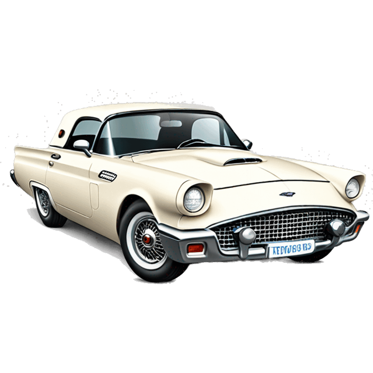 Light white Ford Thunderbird vintage emoji