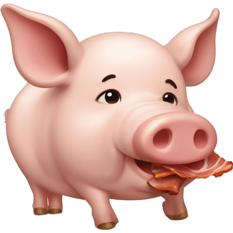 Cochon qui mange du bacon emoji