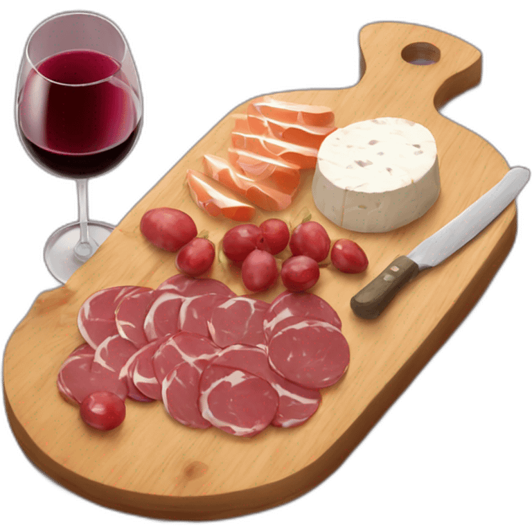 charcuterie board with wine  emoji