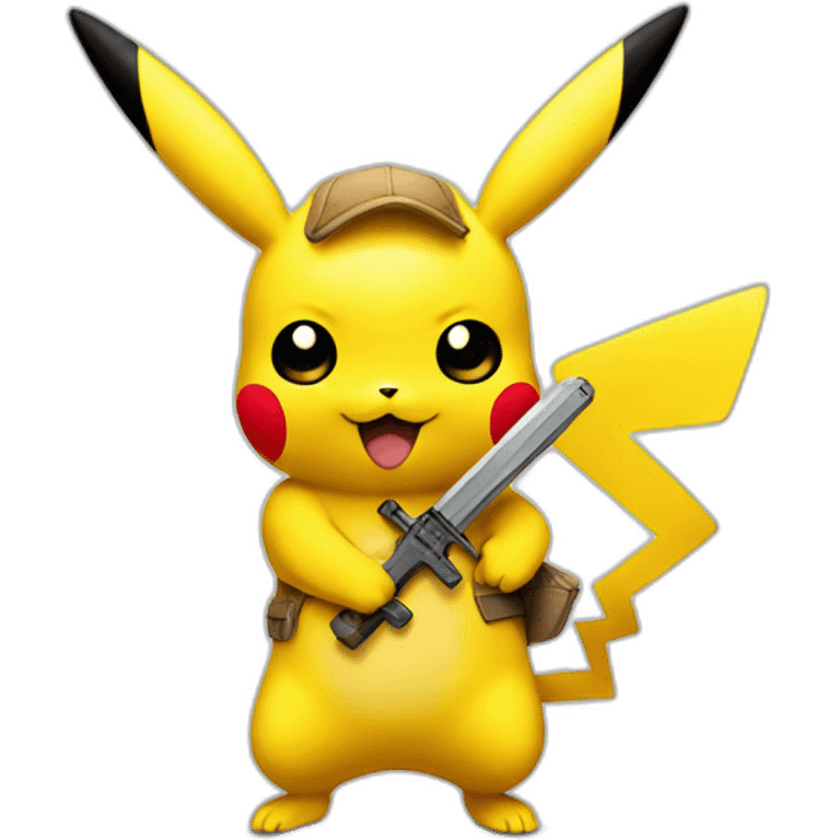 Pikachu with a weapon emoji