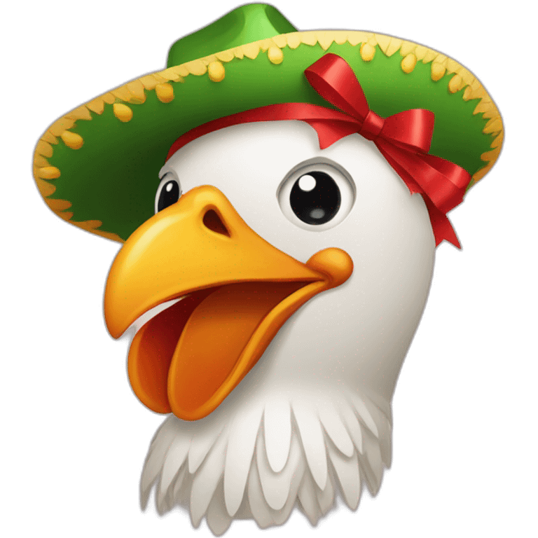 pollo con sombrero navideño emoji