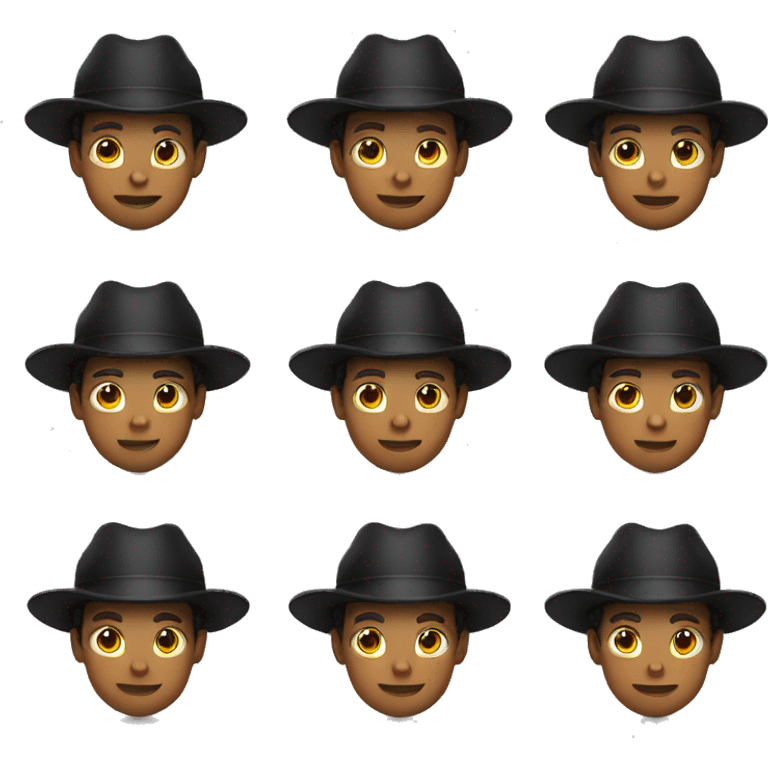 confident boy in black hat emoji