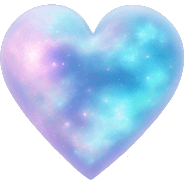 Pastel blue iridescent nebula heart emoji