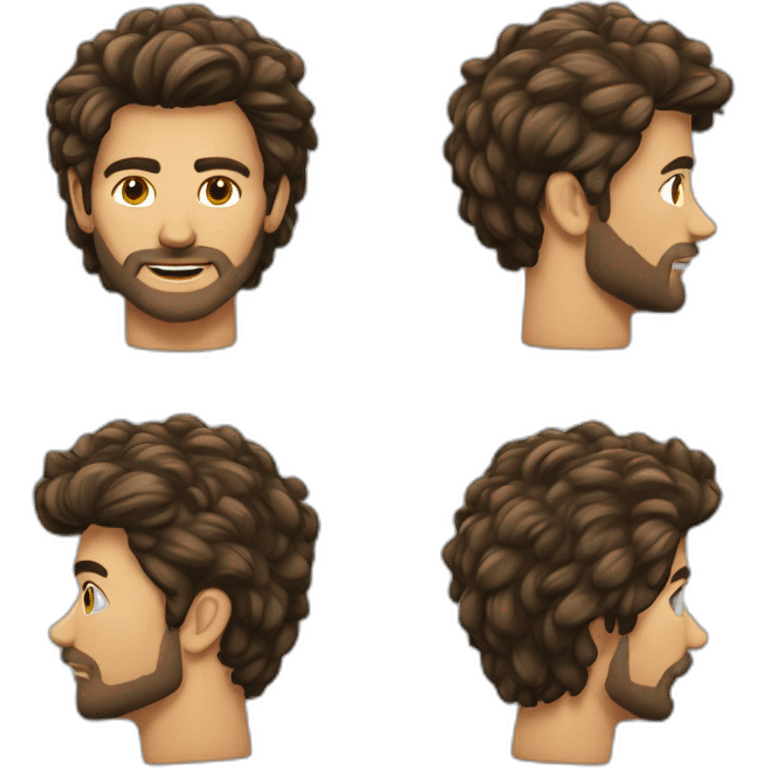  mec-aux-cheveux-bruns-courts-barbes courte emoji