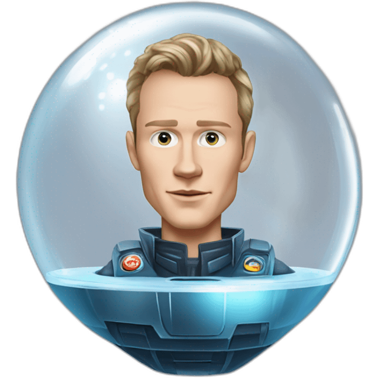 Fancy disco futuristic Jonathan Toews in spaceship bubble emoji