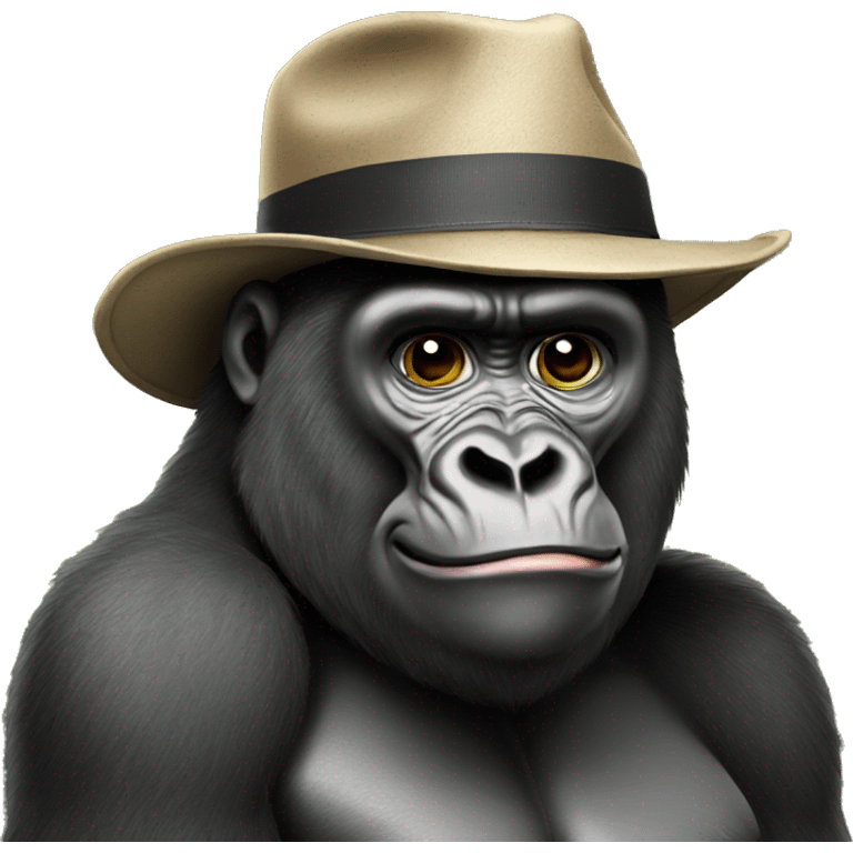 Gorilla with a hat emoji