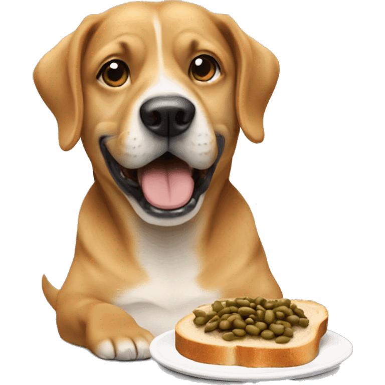 dog dj eating beans on toast emoji