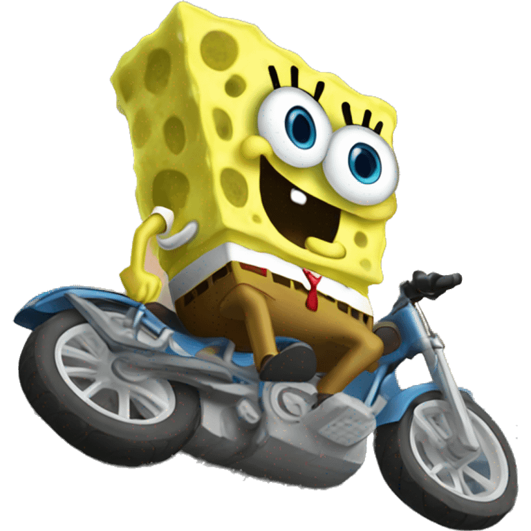 SpongeBob riding a rock emoji