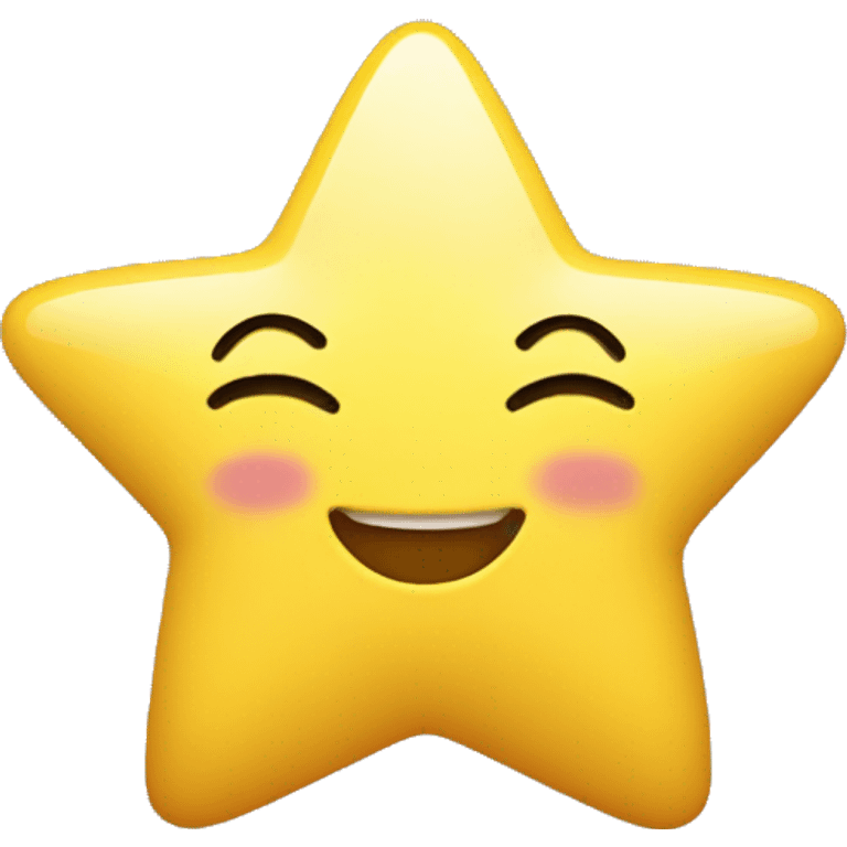 Happy and blushing yellow star emoji