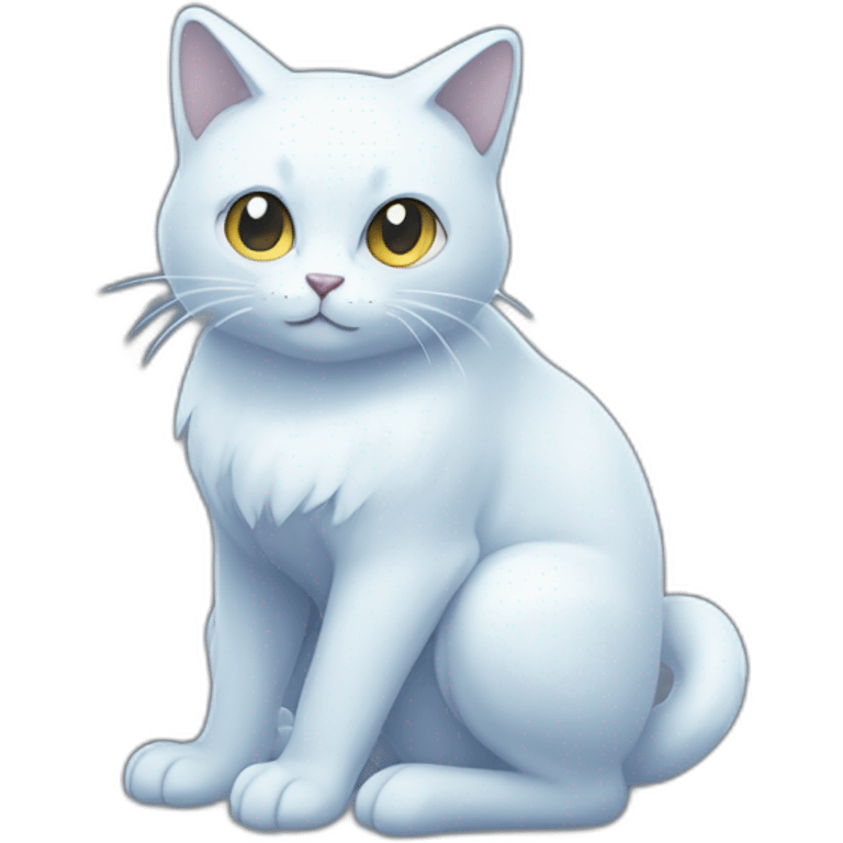 Sitting-bicolor-face-cat-ghost-type-pokemon emoji