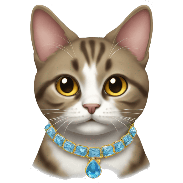 Ruch cat wearing a jewlery emoji