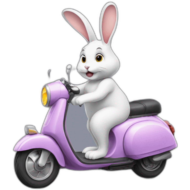 Bunny on a scooter emoji