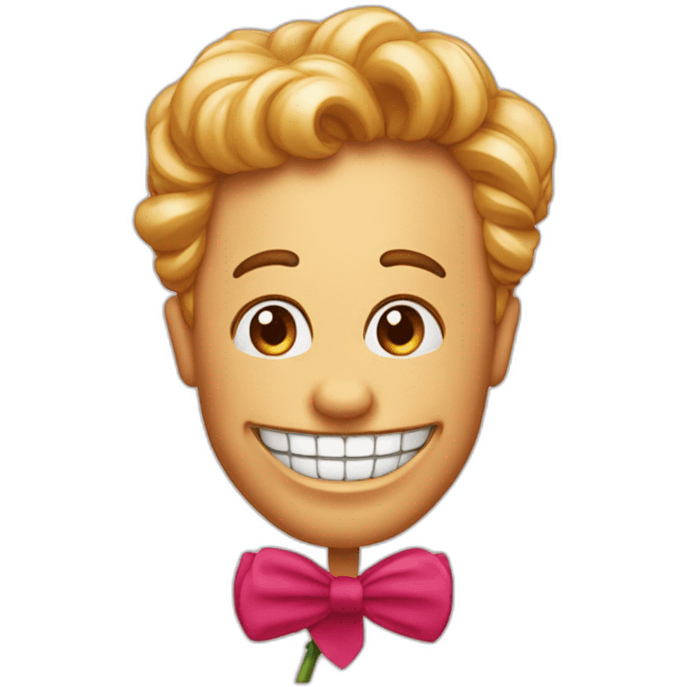 Monsieur avec un rose entre les dents emoji