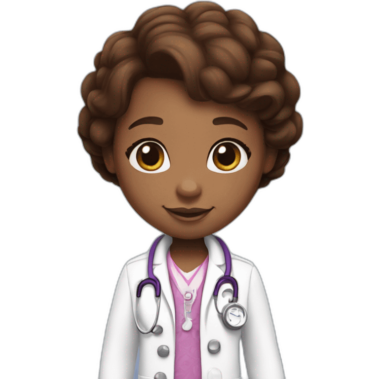 Doc mcstuffins white coat brown hair emoji