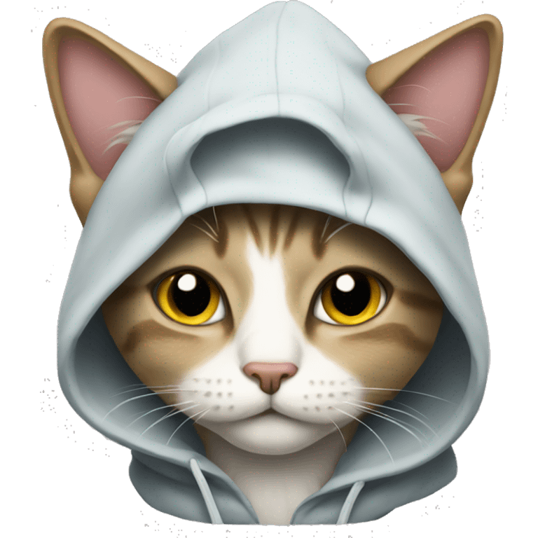 Cat wearing a hoodie emoji